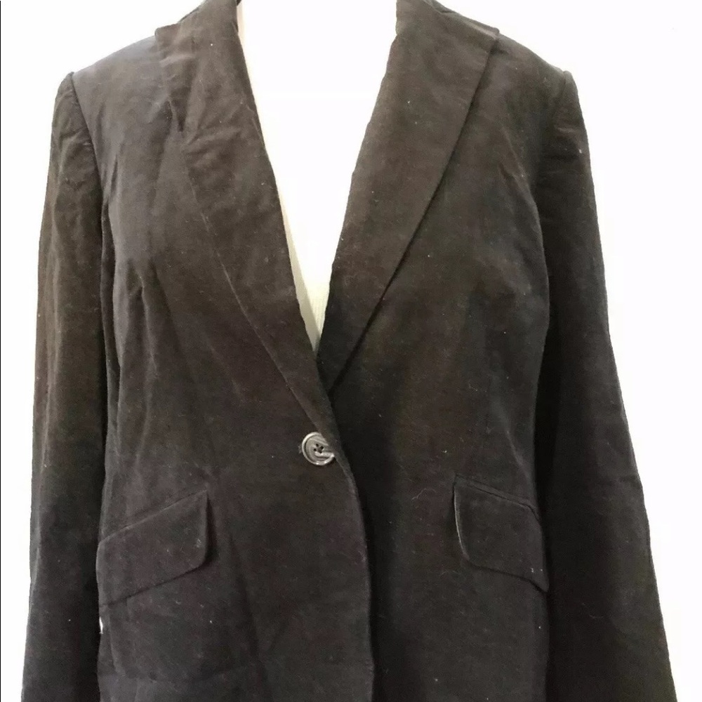 Jones New York Plus Blazer Black Cotton Velvet